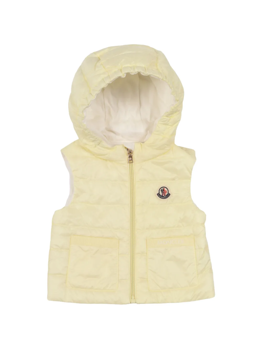 Moncler Enfant Lia gewatteerde bodywarmer met capuchon Geel