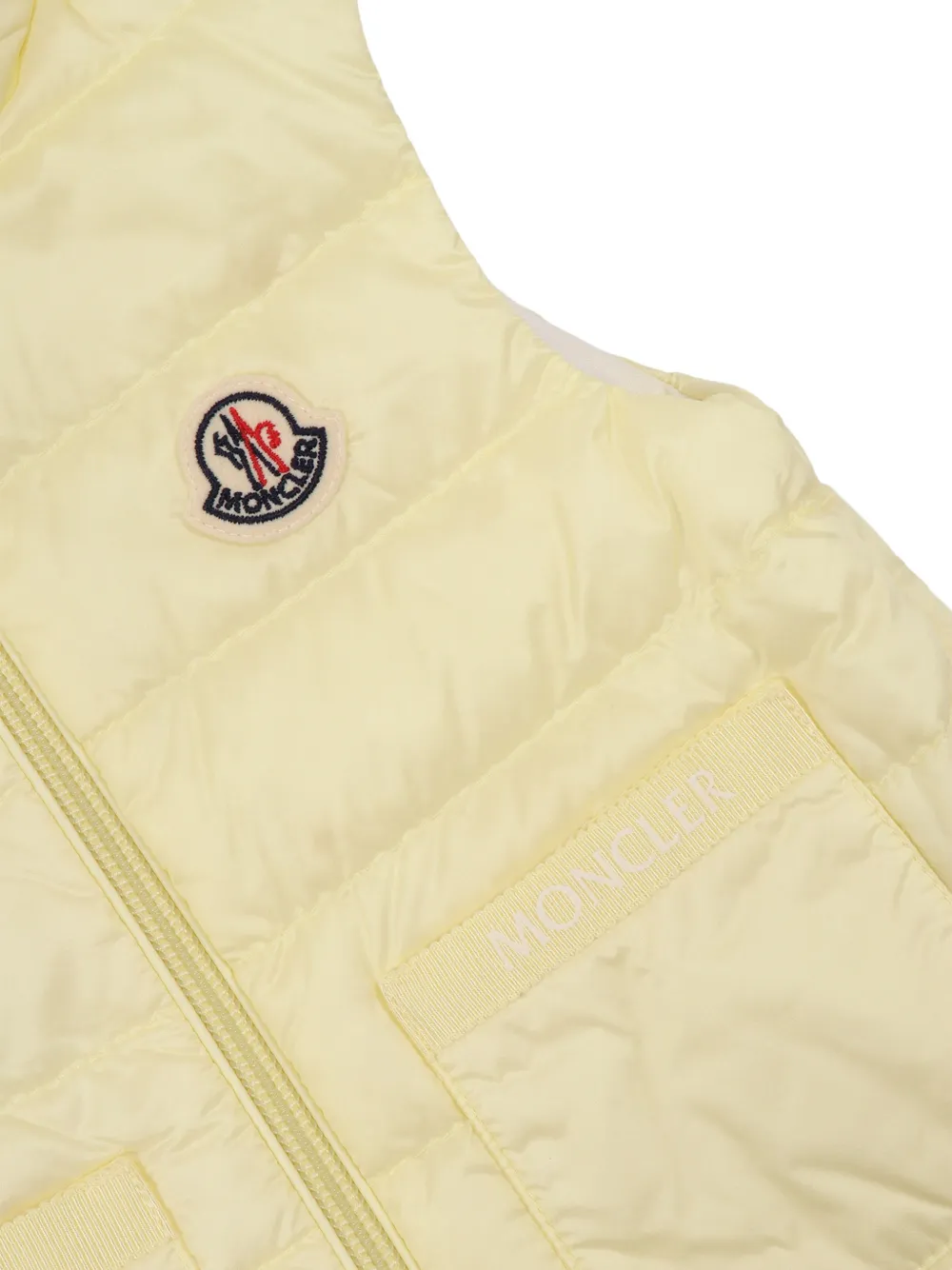 Moncler Enfant Lia gewatteerde bodywarmer met capuchon Geel