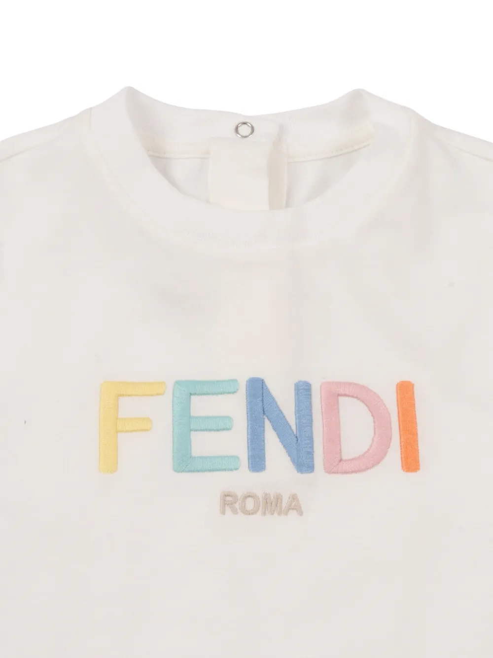 Fendi Kids T-shirt met geborduurd logo Wit