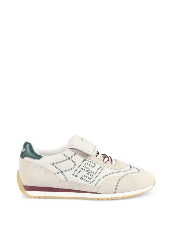 Fendi Kids logo-embroidered Sneakers | Neutrals | FARFETCH