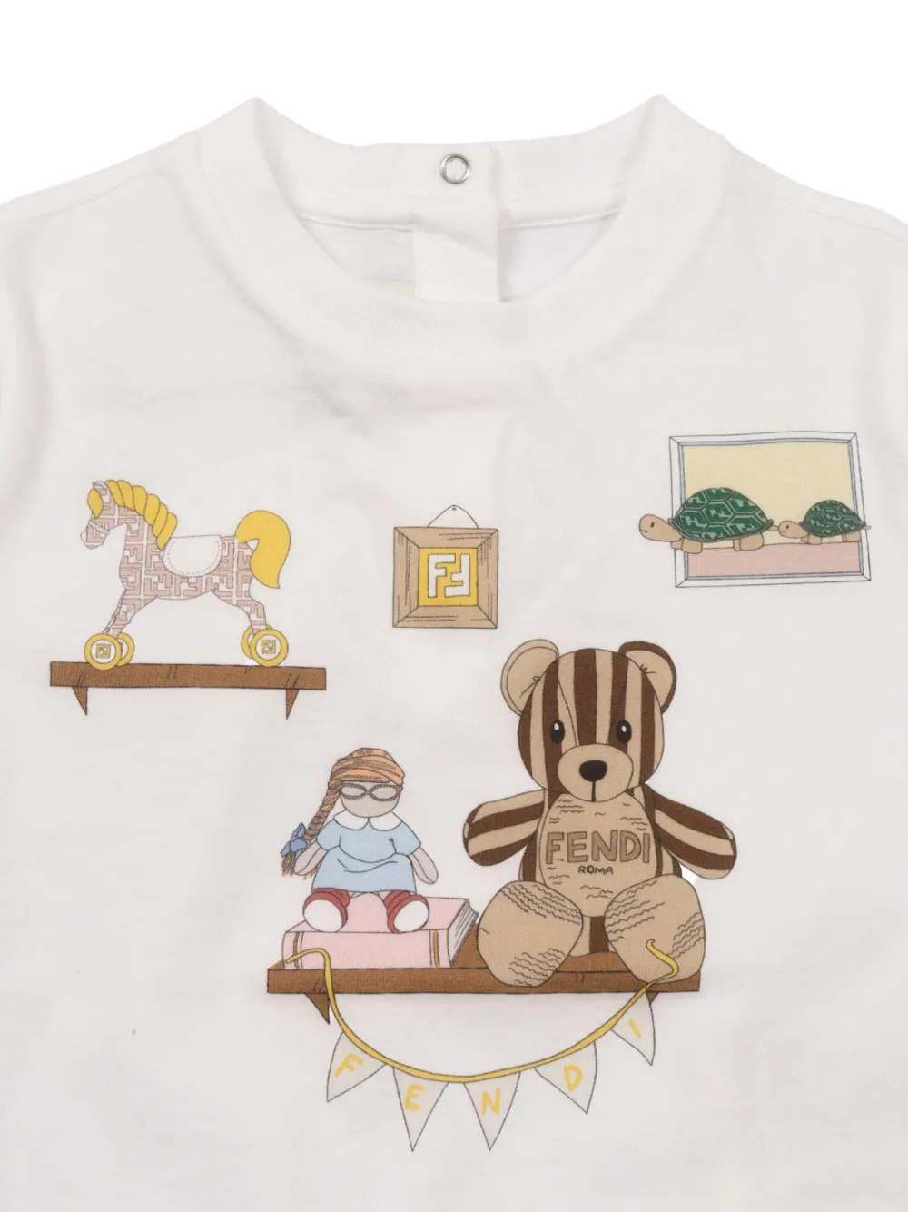 Fendi Kids T-shirt met print Wit