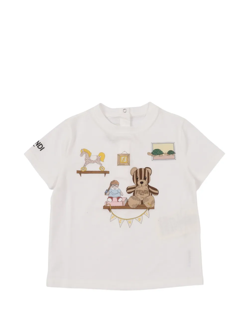 Fendi Kids print-detail T-shirt - Bianco