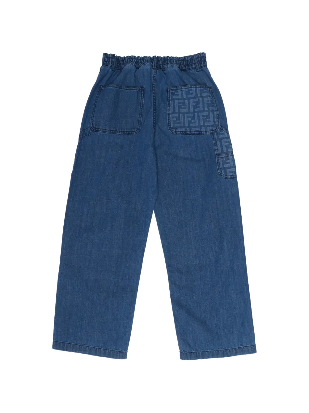 Fendi Kids Jeans met FF-logopatroon Blauw