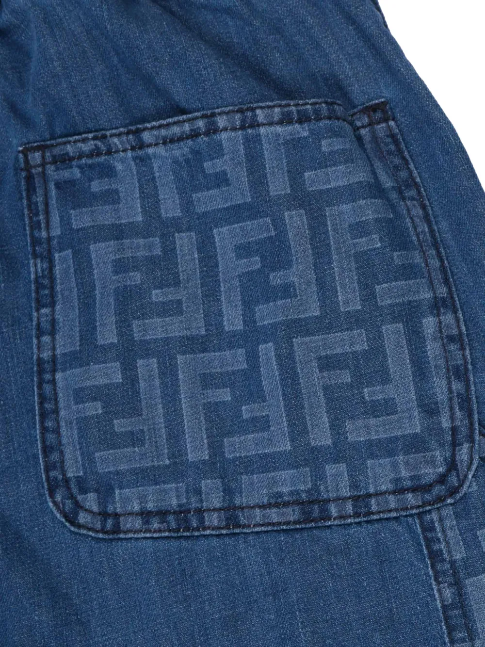 Fendi Kids Jeans met FF-logopatroon Blauw
