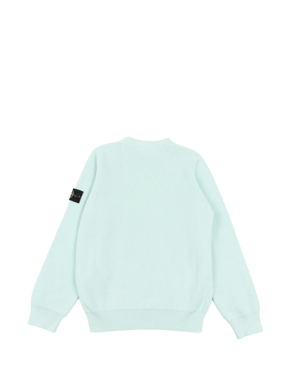  Stone Island Junior Ribbed Logo Patch Sweater - Blue 