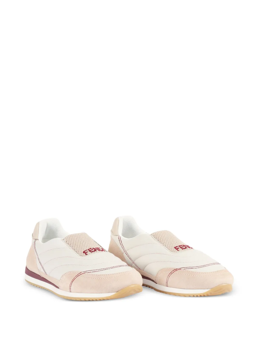 Fendi Kids embroidered-logo slip-on sneakers - Toni neutri