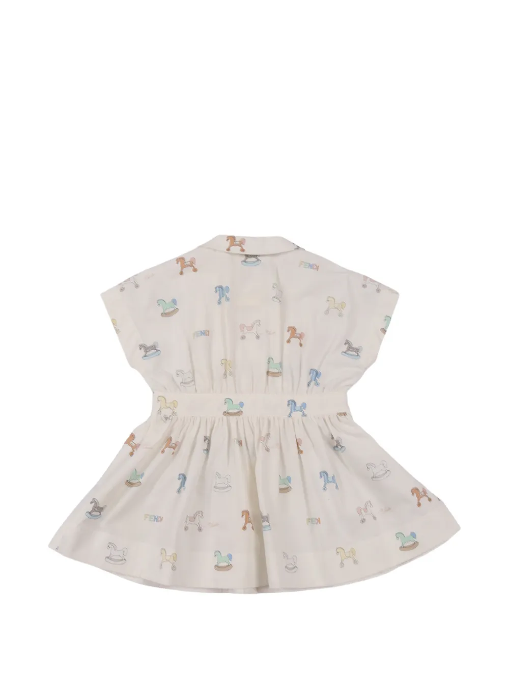 Fendi Kids Jurk met paardenprint Beige