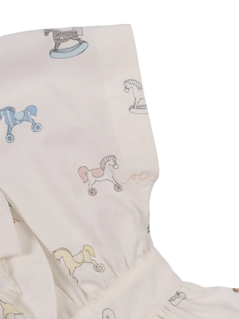 Fendi Kids Jurk met paardenprint Beige