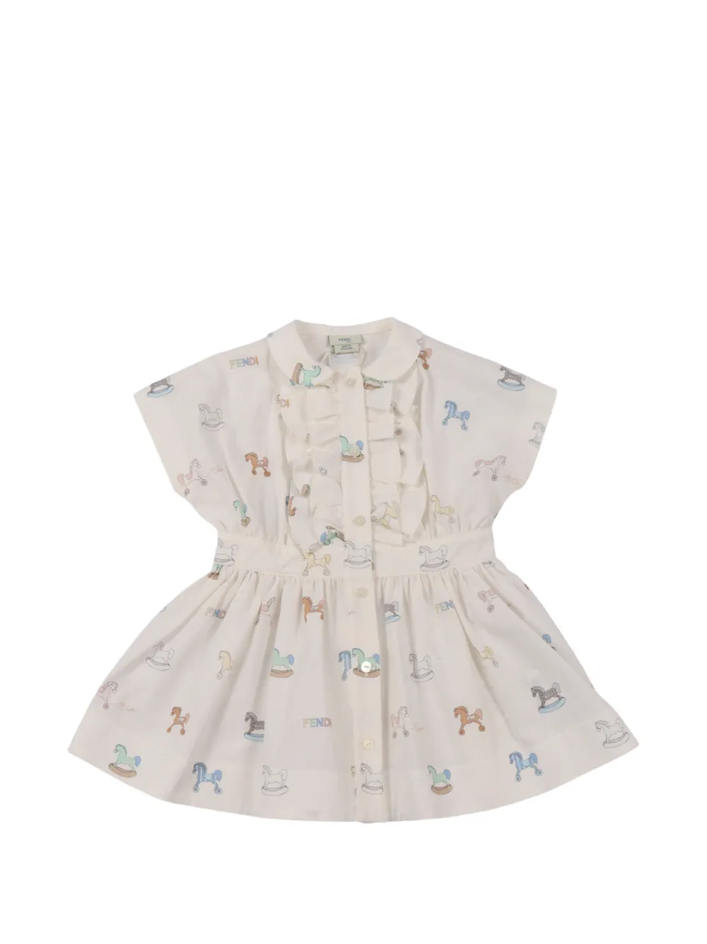 Fendi Kids horse-print dress - Toni neutri