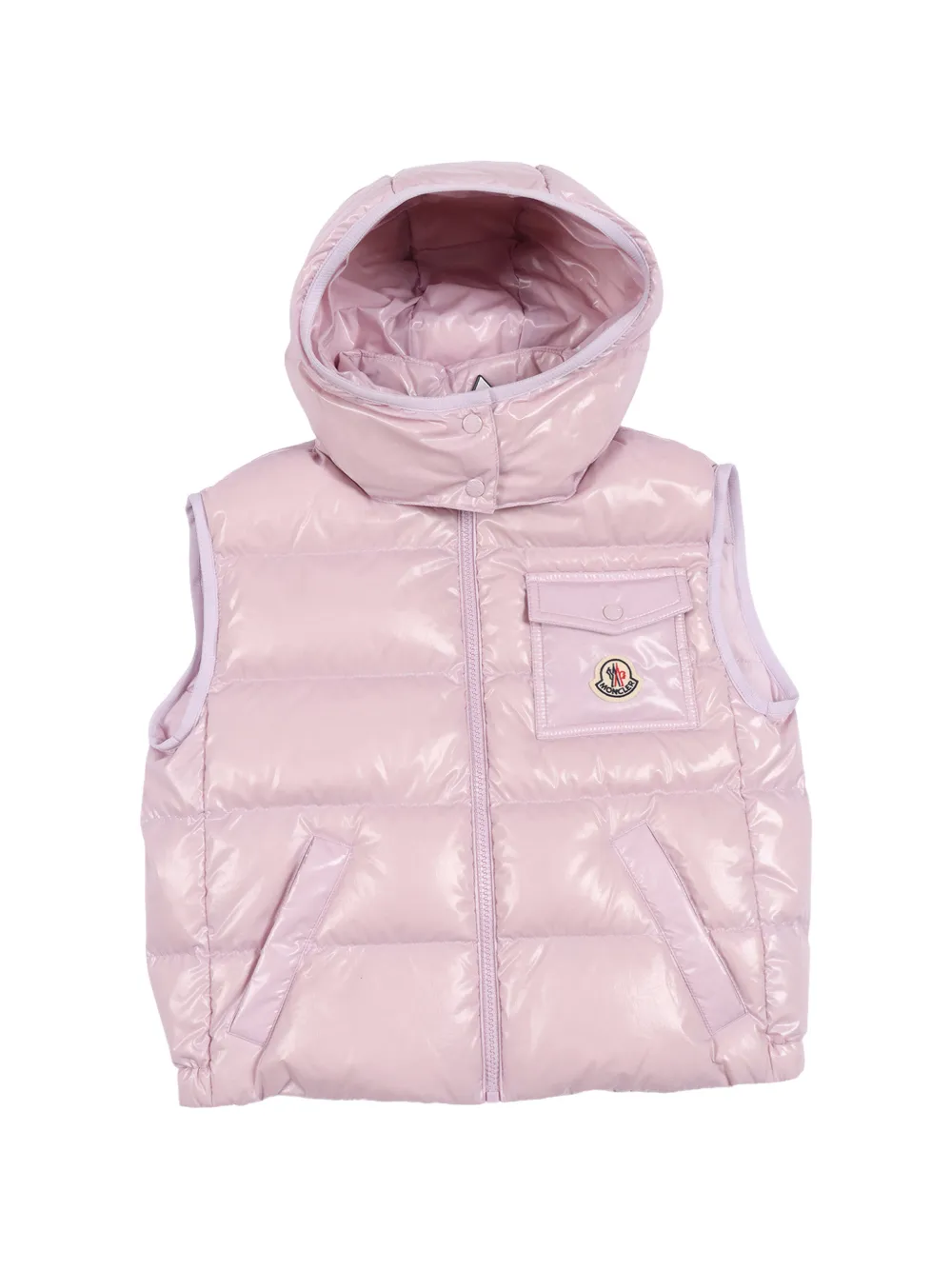 Moncler Enfant Gewatteerde bodywarmer met capuchon Roze