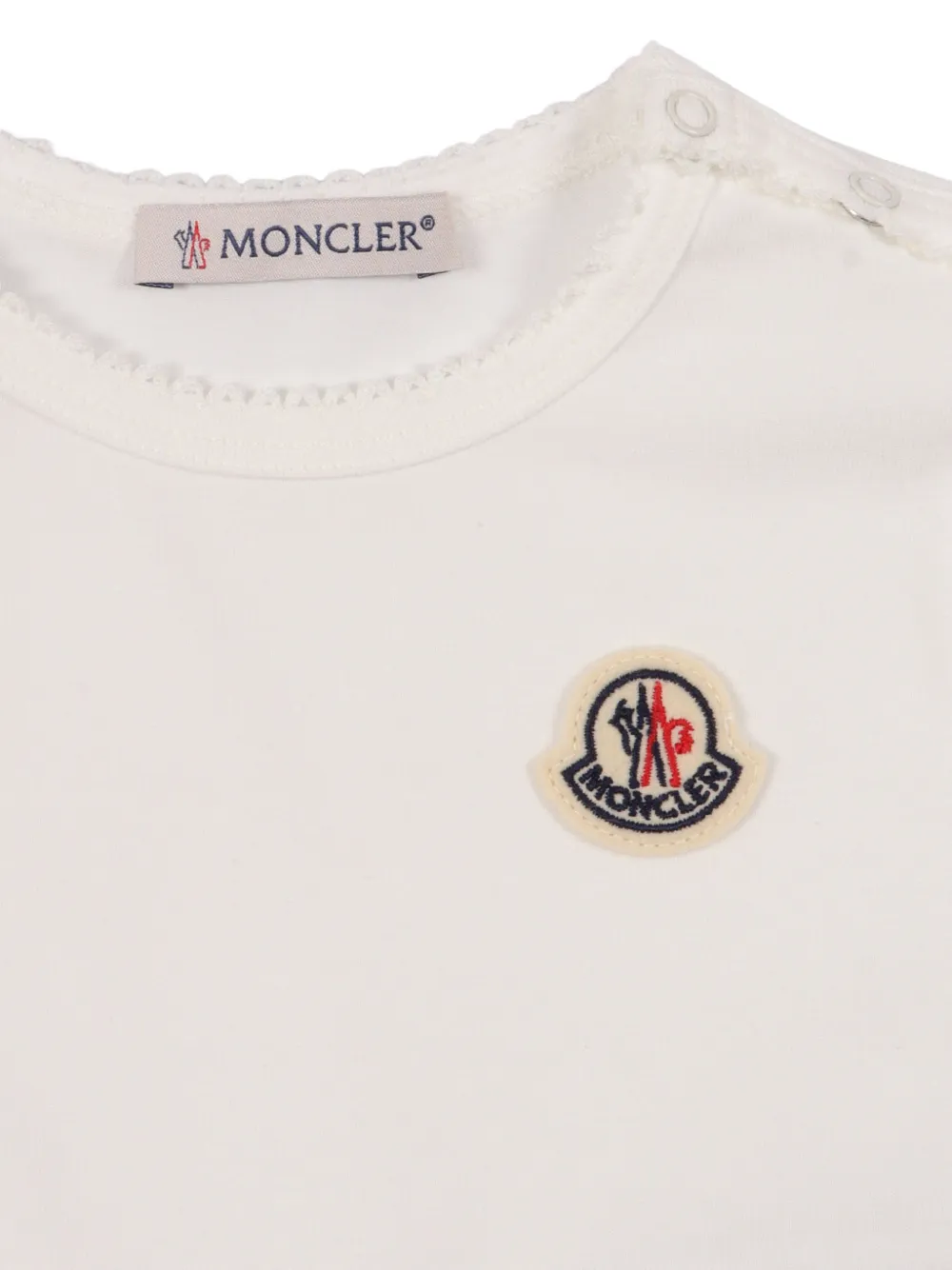Moncler Enfant Jurk met gewelfde afwerking en logo-patch Wit