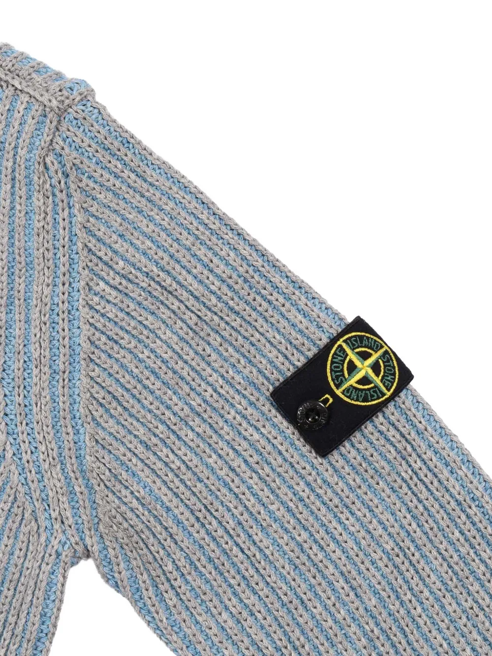 Stone Island Junior Geribbelde trui met ronde hals Blauw