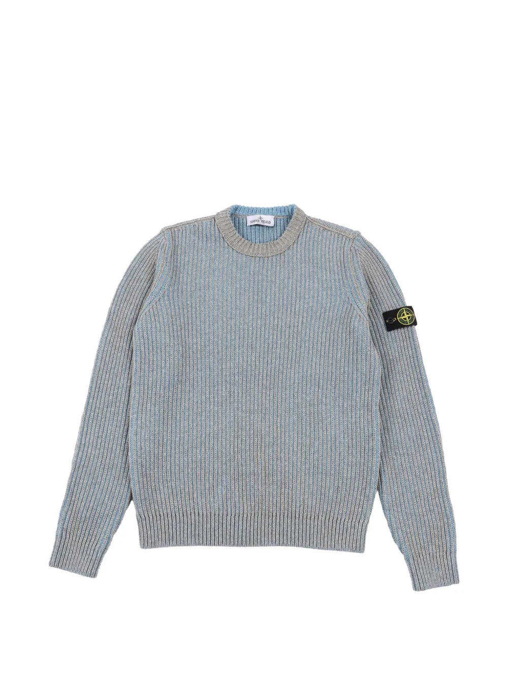 Stone Island Junior ribbed round-neck sweater - Blu
