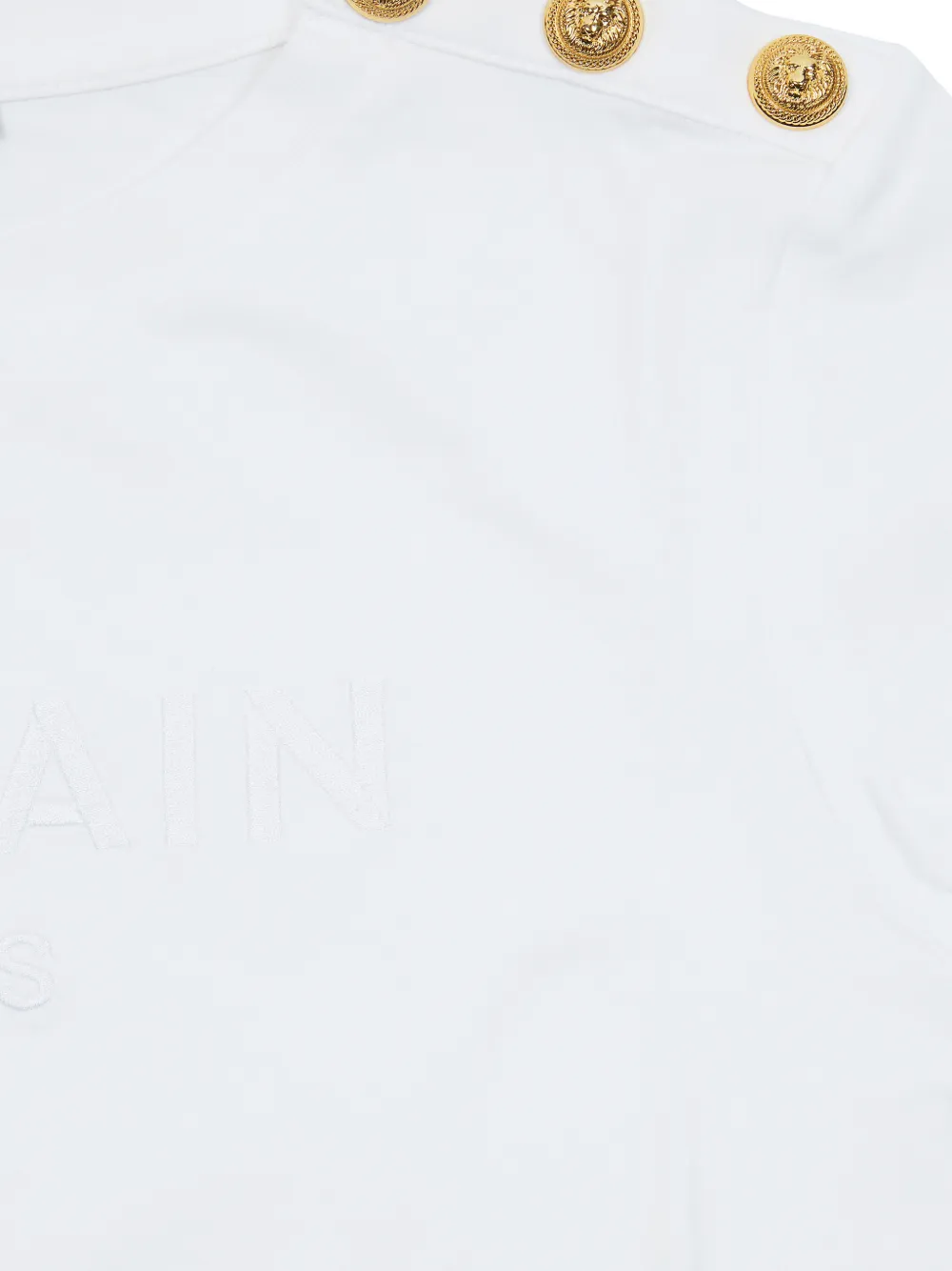  Balmain Kids Logo Button T-shirt - White 