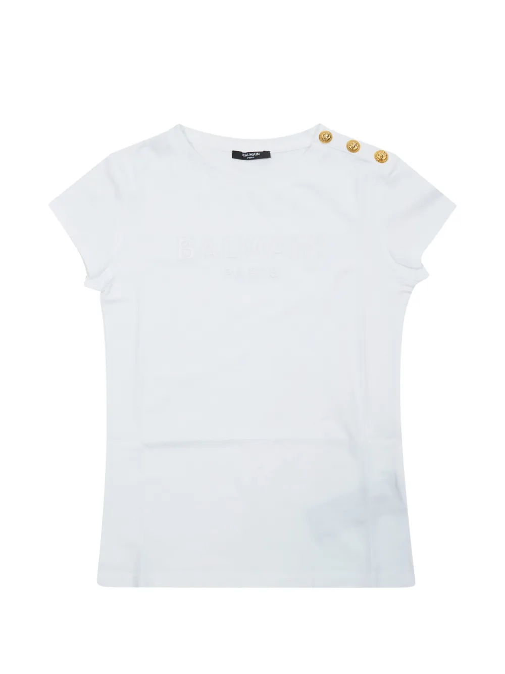 Balmain Kids logo button T-shirt - Bianco