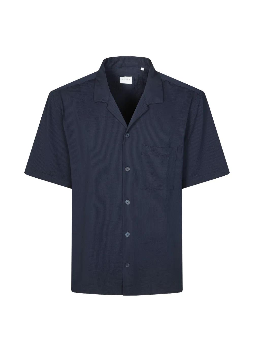 Xacus seersucker short-sleeve shirt - Blau