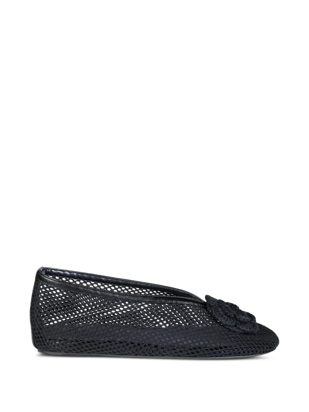 GANNI Jenny ballerina in black mesh - Nero