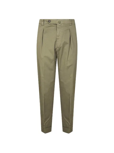 Berwich garment-dyed pleated trousers