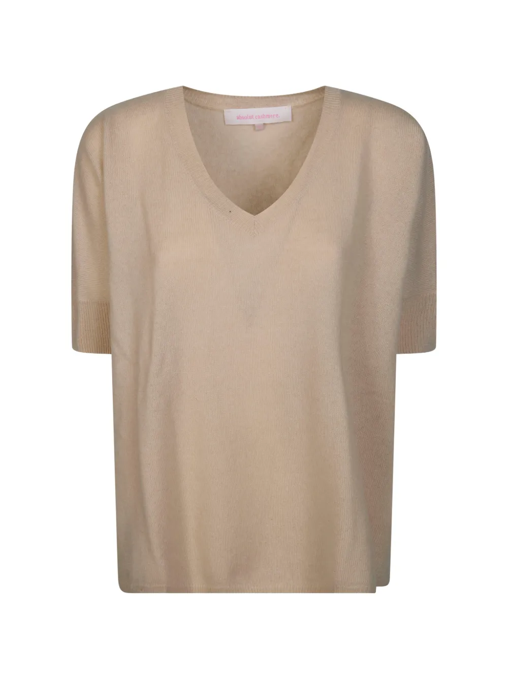 absolut cashmere Kate V-neck short-sleeve cashmereT-shirt - Toni neutri