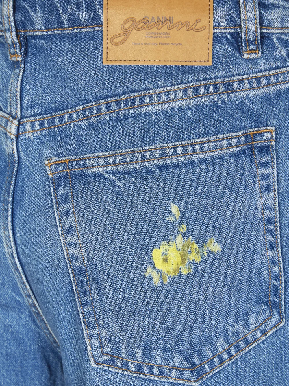  Ganni Vaqueros Lari Con Motivo Floral - Azul 