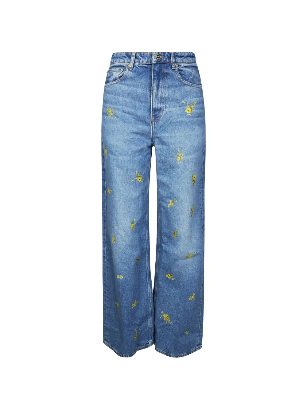 GANNI Lari floral-print jeans - Blu