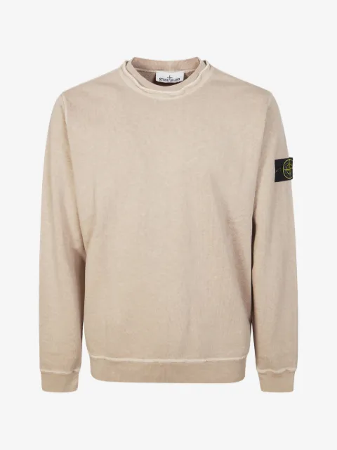 Stone Island logo-patch crew-neck sweatshirt