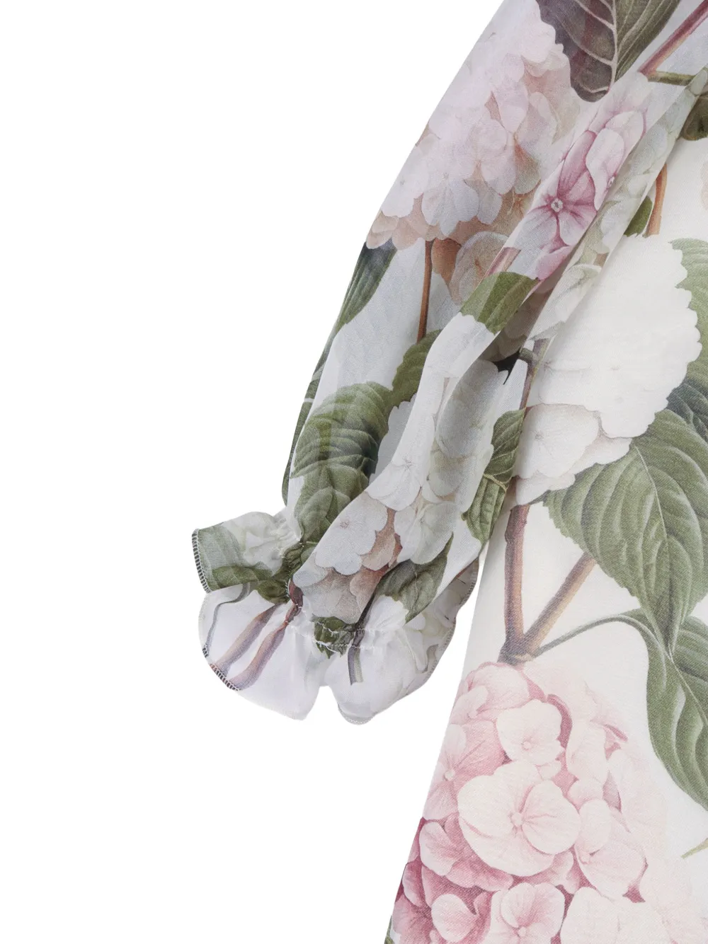 Dolce & Gabbana Kids Jurk met ruches en bloemenprint Wit