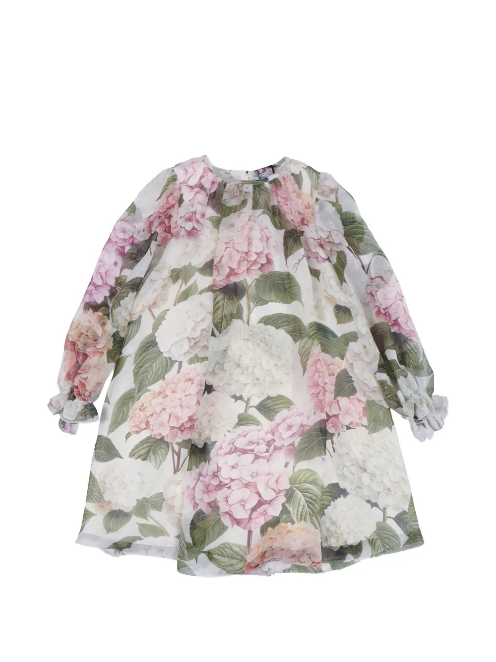 Dolce & Gabbana Kids ruffled floral dress - Bianco