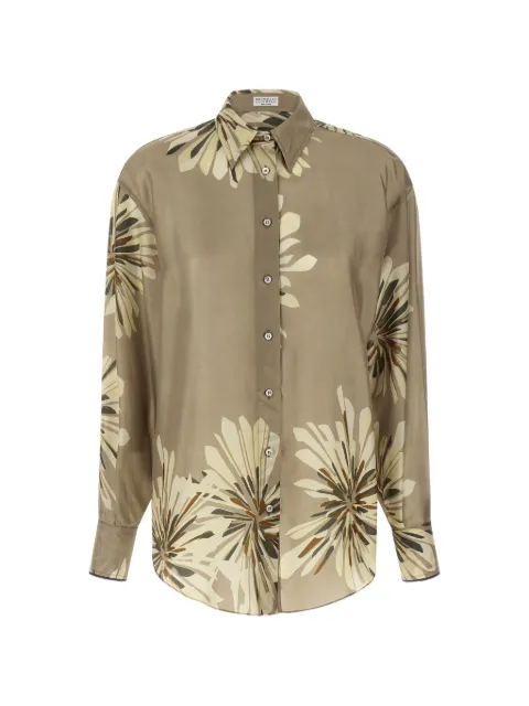 Brunello Cucinelli Camisa de seda floral