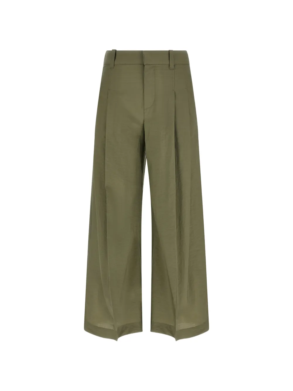 Brunello Cucinelli double-pleat wide-leg trousers - Verde