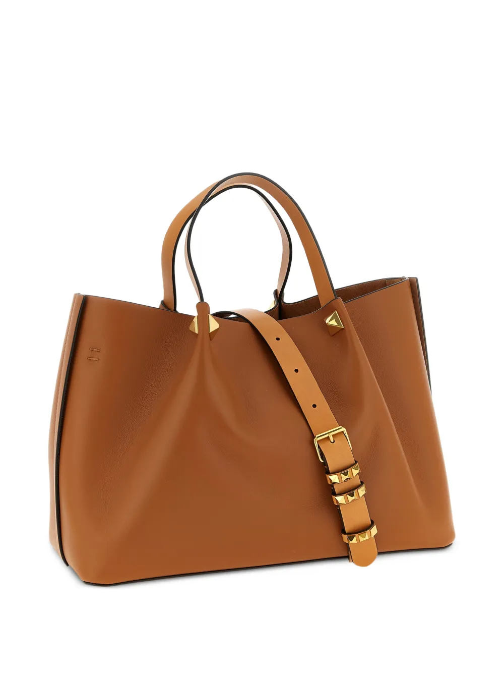 Valentino Garavani Medium Studded V-logo Tote Bag | Brown | FARFETCH