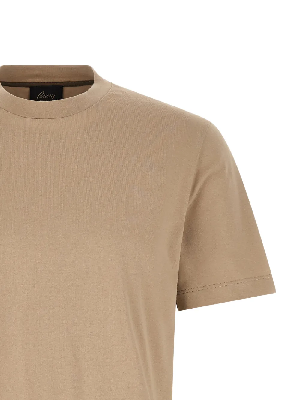 Brioni Carbonated T-shirt met ronde hals Beige