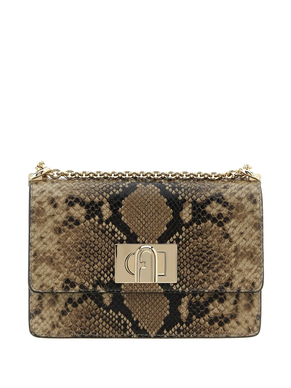 Furla 1927 python-print mini bag - Marrone