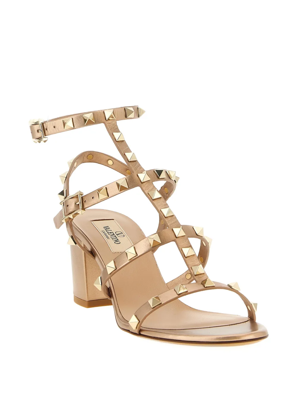 Valentino Garavani Rockstud leather sandals Roze