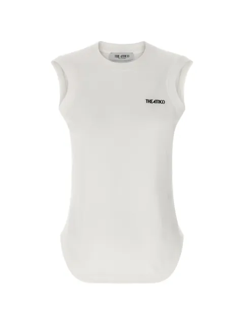 The Attico logo-embroidery crew neck top
