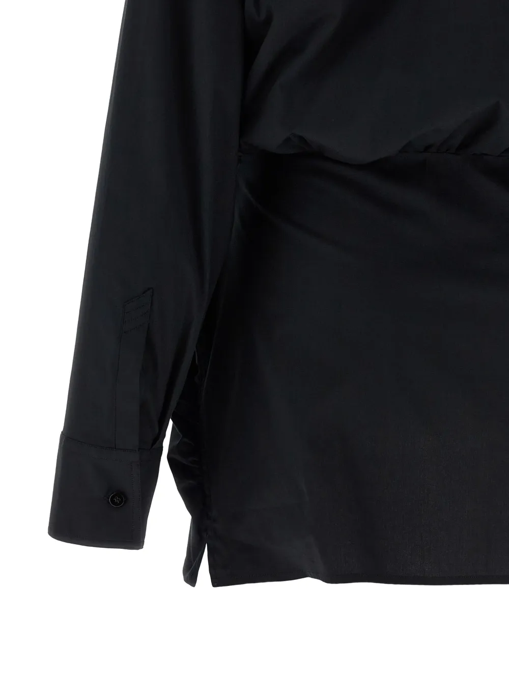 The Attico Gelaagde asymmetrische blousejurk Zwart