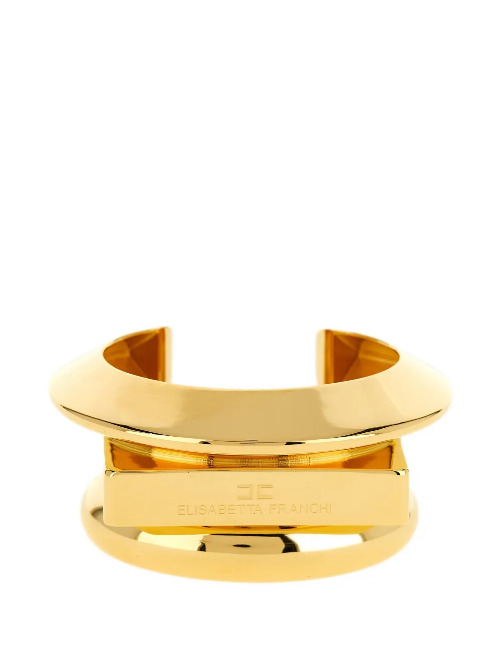 Elisabetta Franchi logo-detail cuff bracelet - Oro