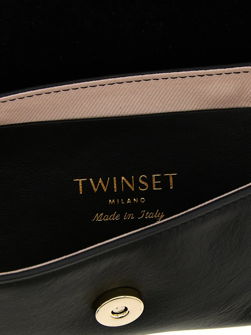TWINSET Leren schoudertas met geknoopt logo Zwart
