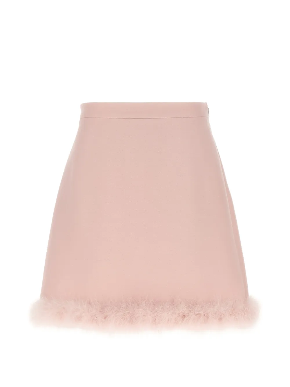 Valentino Garavani concealed-fastening feather-trim mini skirt - Rosa