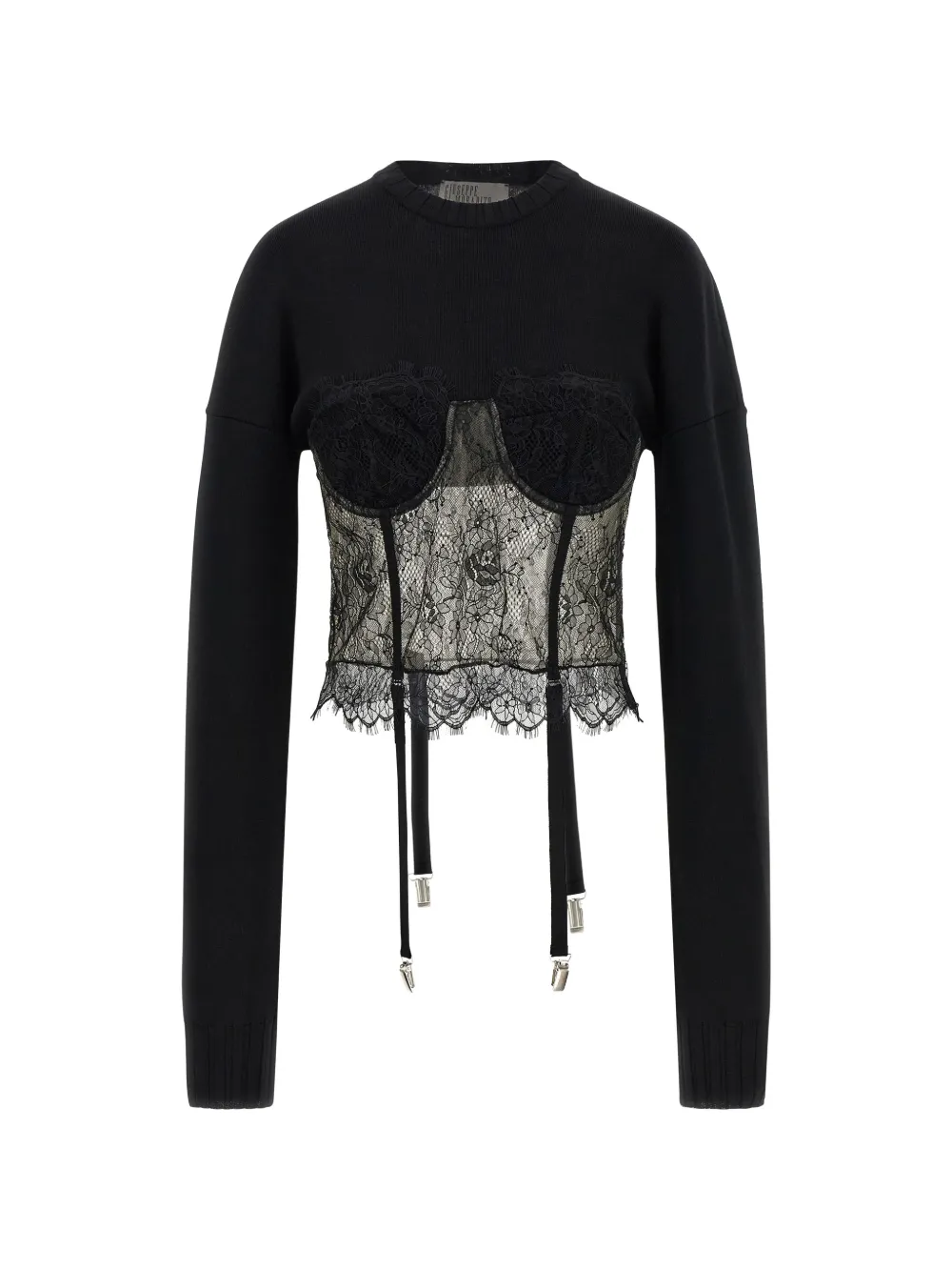 Giuseppe Di Morabito long-sleeve lace sweater - Nero