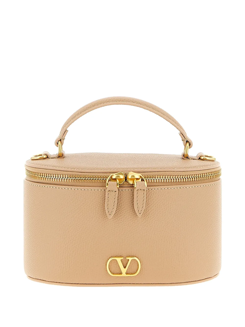 Valentino Garavani logo-plaque vanity mini bag - Toni neutri