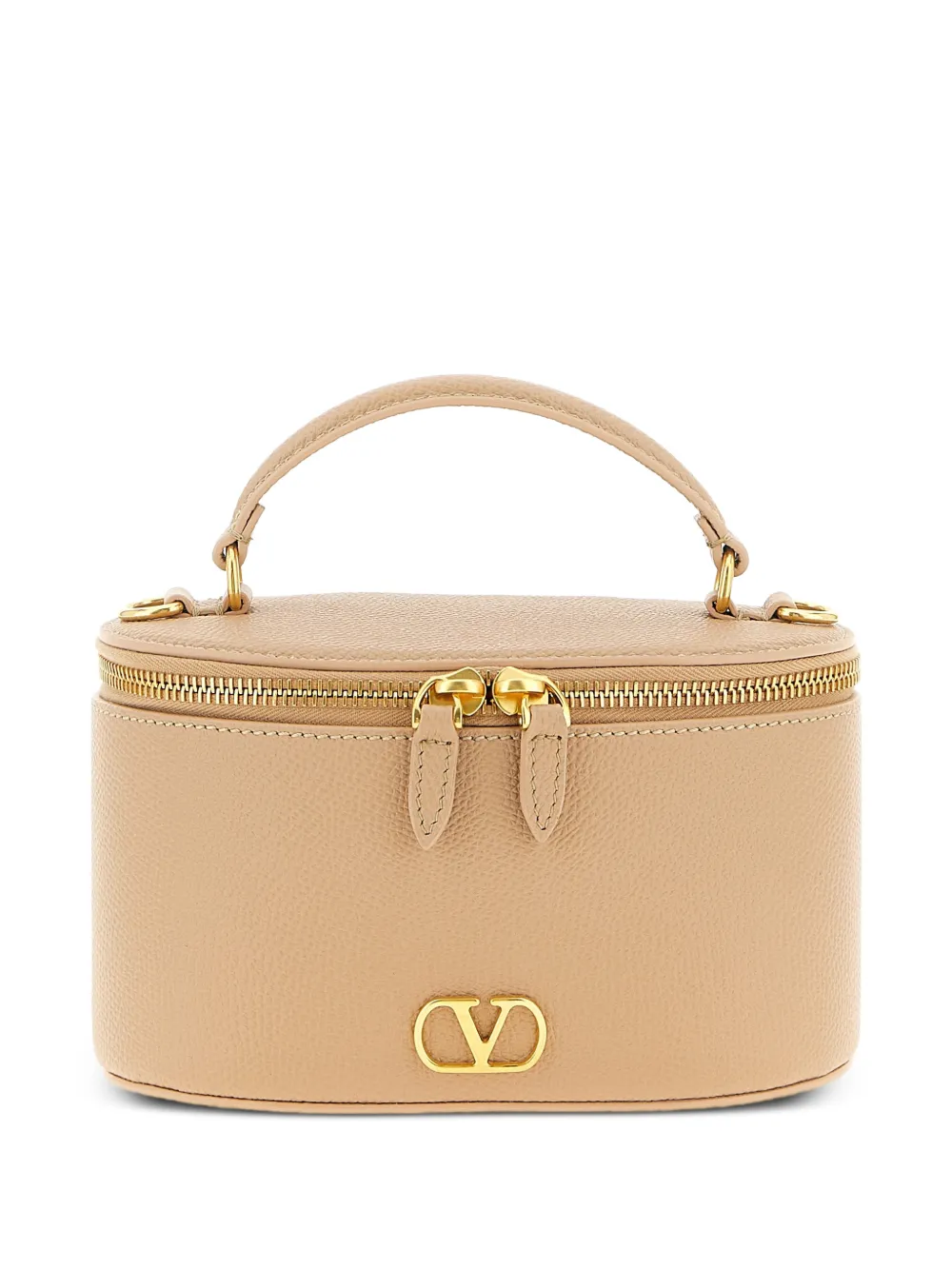 Valentino Garavani logo-plaque vanity mini bag - Toni neutri