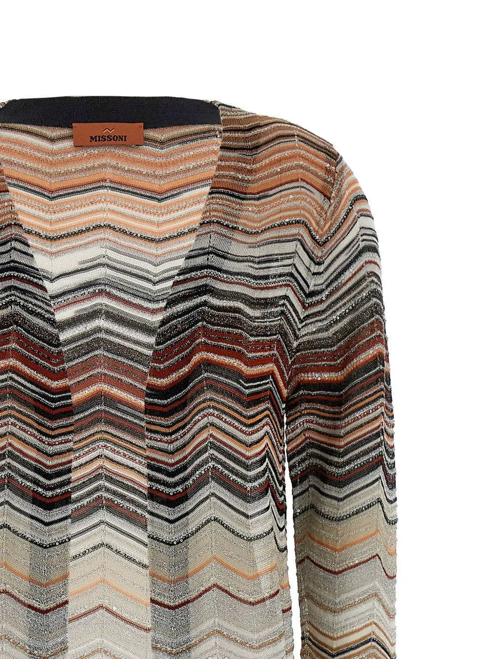  Missoni Chevron Sequin-appliqué Cardi Coat - Neutrals 