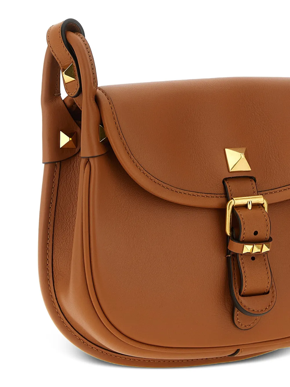  Valentino Garavani Small Flaneuse Stud Cross-body Bag - Brown 