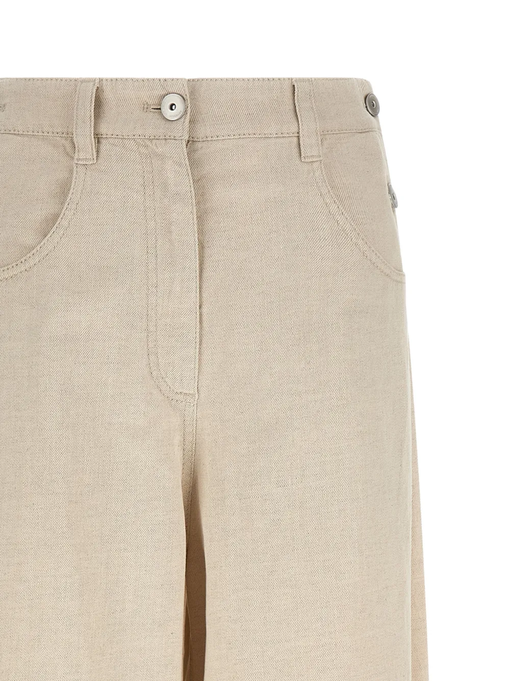  Brunello Cucinelli Maxi Sailor Monili-detail Wide Jeans - Neutrals 