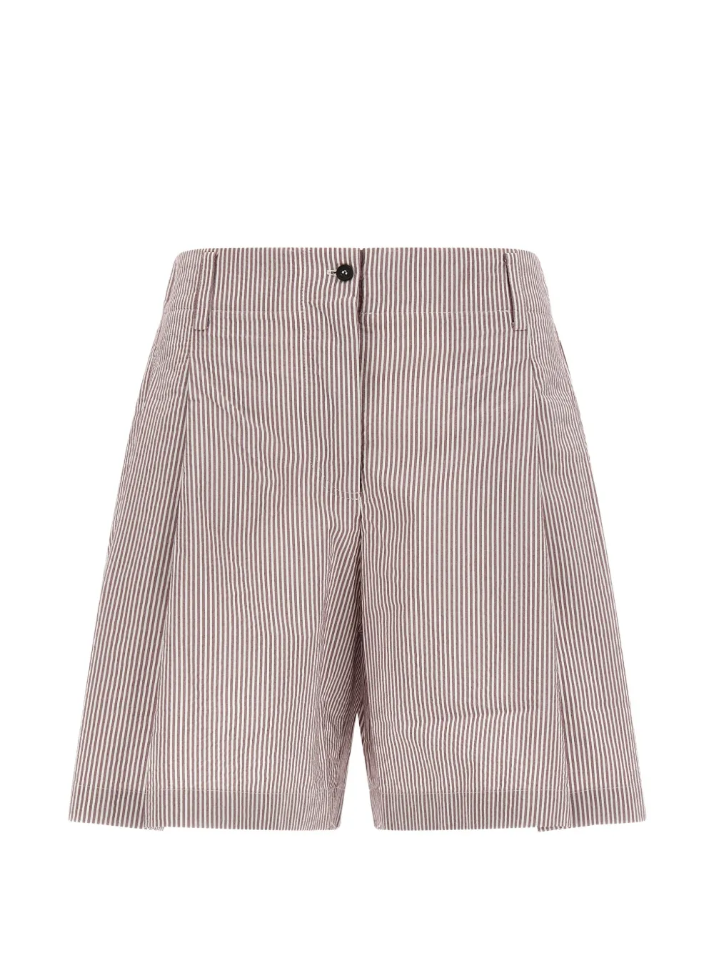 Brunello Cucinelli button-fastening striped shorts - Marrone