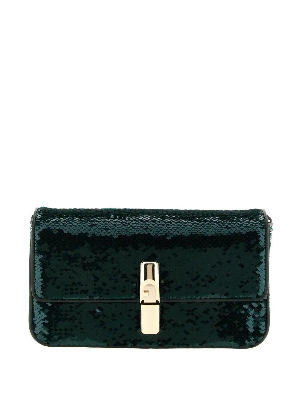 Furla small Iride sequined flap cross-body bag - Verde
