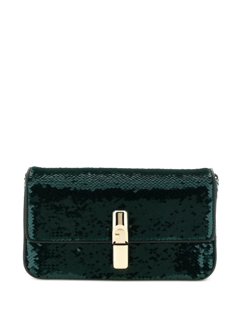 Furla small Iride sequined flap cross-body bag - Verde