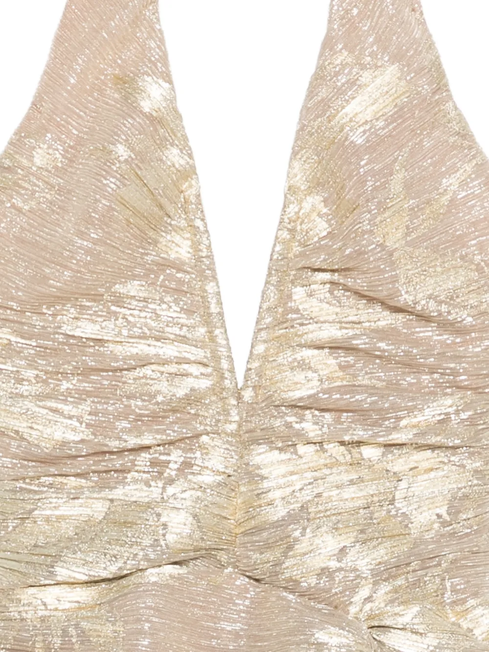  Patbo Ruffled V-neck Mini Dress - Gold 