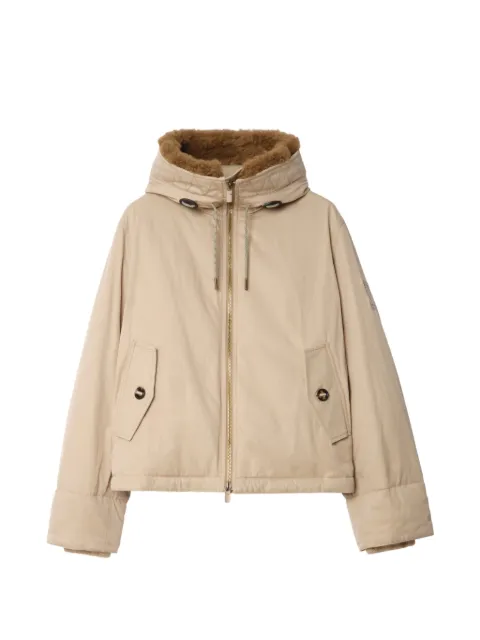 Burberry shearling trim hooded jacket